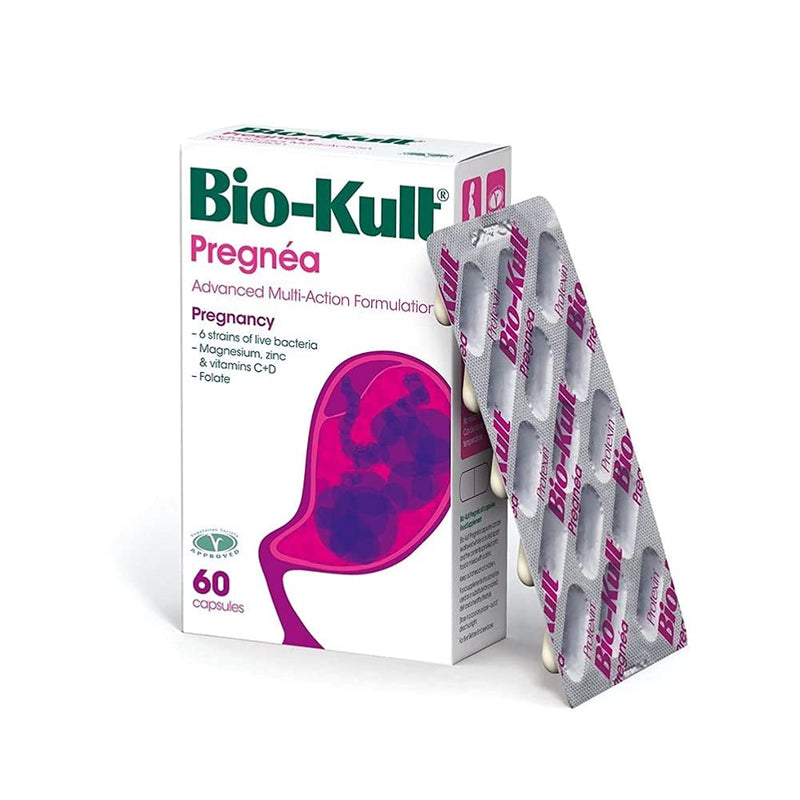 [Australia] - Bio-Kult Pregnéa - A Pregnancy Supplement for Prenatal, Pregnancy & Postnatal Support with Folic Acid, Vitamin D, Magnesium, Zinc, Vitamin C + 6 Strains of Live Bacteria, 60 Capsules 