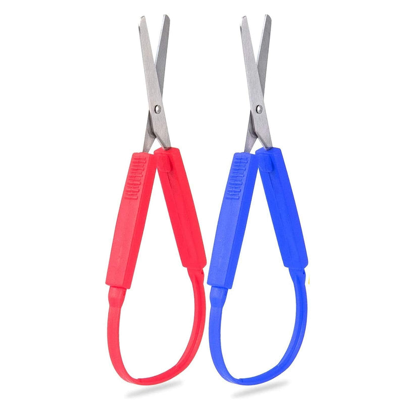 [Australia] - 2-Pack Loop Scissors Grip Scissors Loop Handle Self-Opening Scissors Adaptive Cutting Scissors for Children and Adults Special Needs,Paper Work ,Sewing Work ,Artcraft 