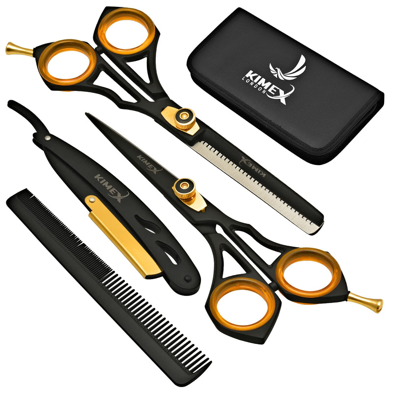 [Australia] - KIMEX LONDON Professional Hairdressing Scissors Set -Thinning Scissor - Japanese Barber Scissors - Stainless Steel Hair Scissors ‚Äì Hairdressing Scissors UK - Comb - Leather Cover - 6.5 in. 