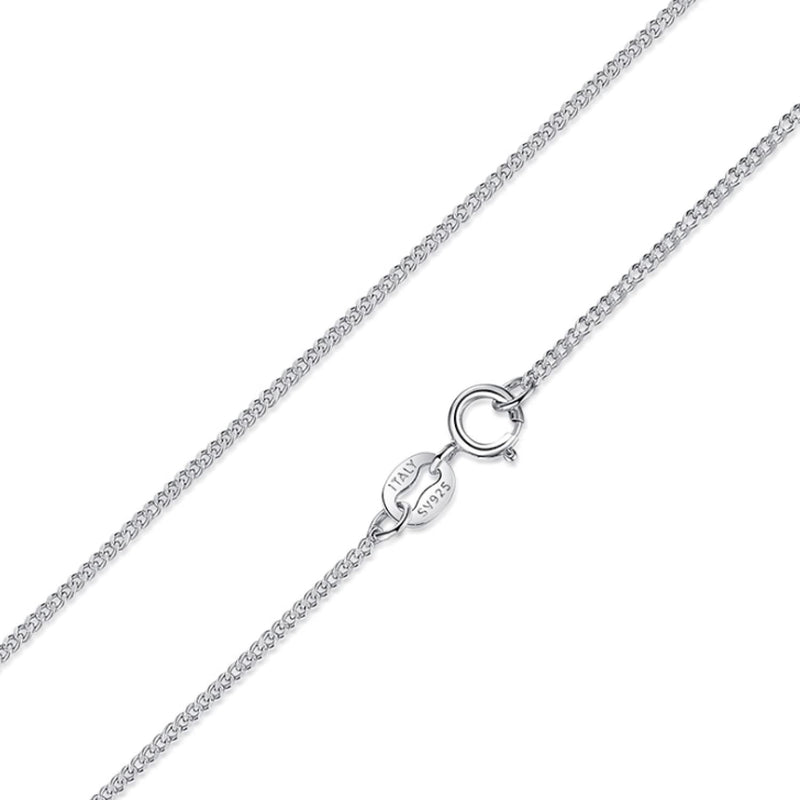 [Australia] - SLKIJDHFB 925 Sterling Silver 16 Inch 1.1 mm Curb Chain Necklace Italy Necklaces for Women 