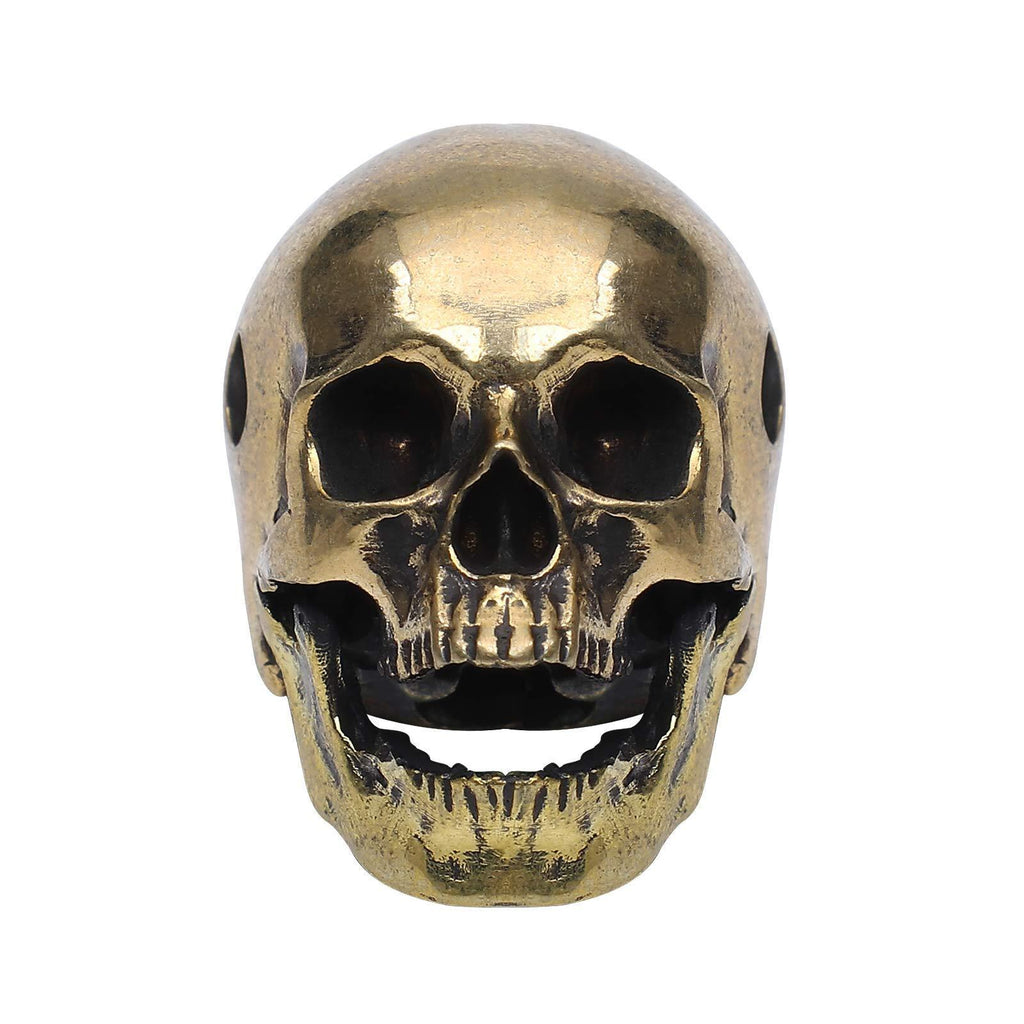 [Australia] - Forobb Skull Bead Charm Pendant for Necklace Bracelet Brass Handcrafted Gothic Rock Punk Diablo Biker Retro [Premium 60004] Small 