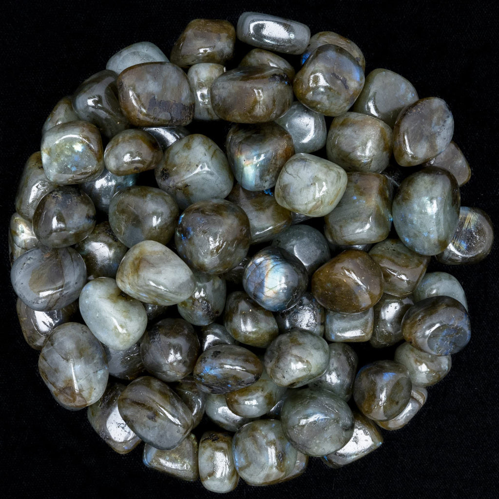 [Australia] - Crocon Labradorite tumble stones Stones Set Pocket Crystal Healing gemstones Tumble Collection palm stone Good Luck Charm Gift Craft Home Decor Size: 20-25 mm | 1 LB 