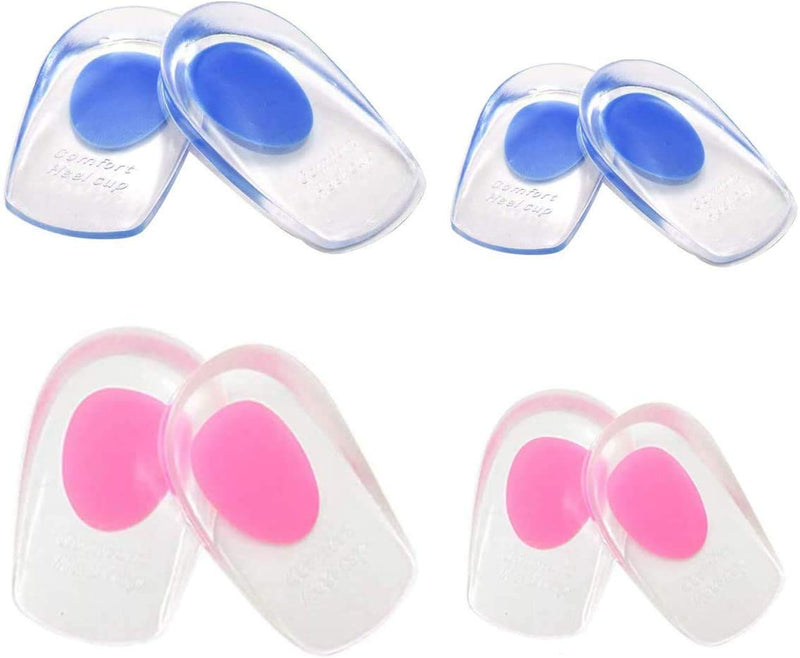 [Australia] - 4 Pairs of Gel Heel Pads,Yueser Silicone Heel Cup Pad Heel Support Pad Ease Heel Spur and Achilles Pain---UK 3.0-11 