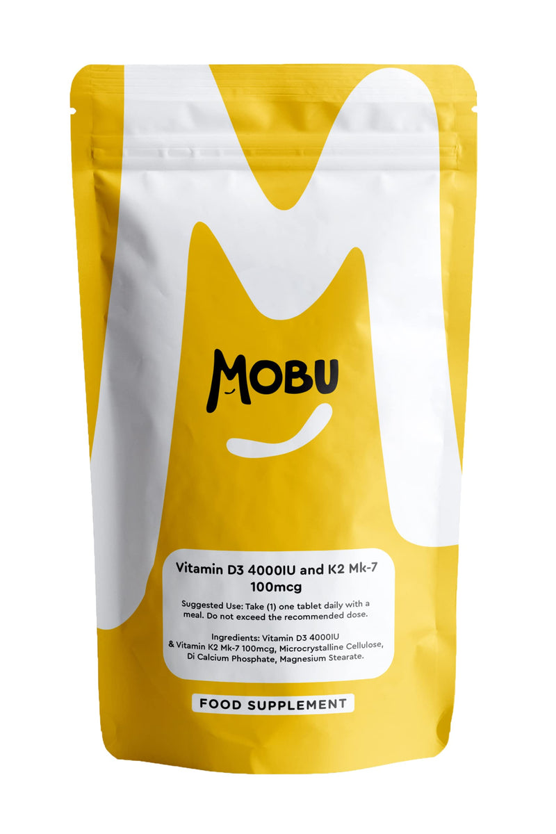 [Australia] - Vitamin D3 4000IU and Vitamin K2 MK-7 100mcg 120 Tablets � Immune Support & Bone Health � Vegetarian UK Made � Vitamin D3 & K2 Supplement � GMP Approved � MOBU 120 Count (Pack of 1) 