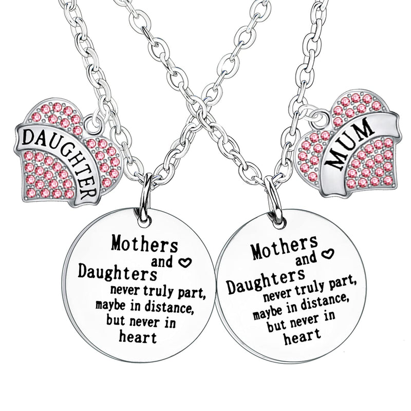 [Australia] - BESPMOSP Mum Daughter Necklace Mother's day Gifts Birthday Gifts For Mum Mothers And Daughters Never Truly Part Necklace Mum Gifts 