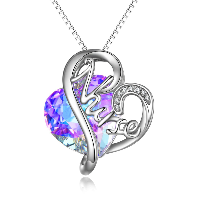 [Australia] - AOBOCO Nurse Gifts for Women Sterling Silver Heart Crystal Necklaces for Nurse Week 