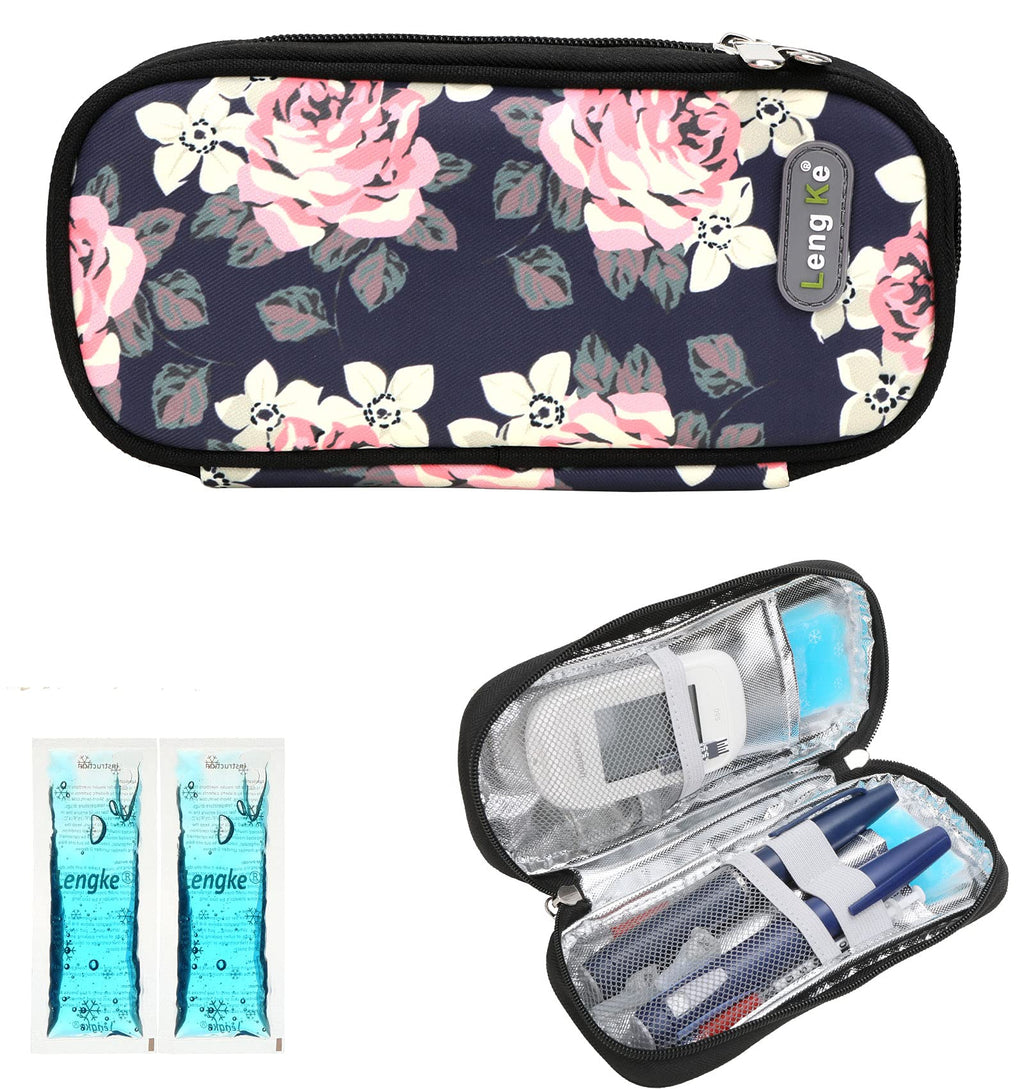 [Australia] - YOUSHARES Insulin Cooler Case - Insulation Liner and 2 Cooler Ice Pack for Insulin Pen and Diabetic Supplies (Flower) A_flower 