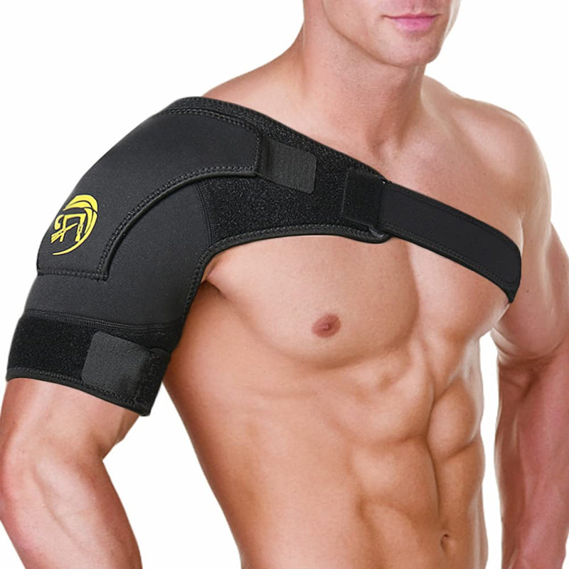 [Australia] - HOPPOLE Adjustable Shoulder Brace, Compression Shoulder Support,Shoulder Strap for Men Women, Relief for Shoulder Injuries, Tendonitis Black One Size 