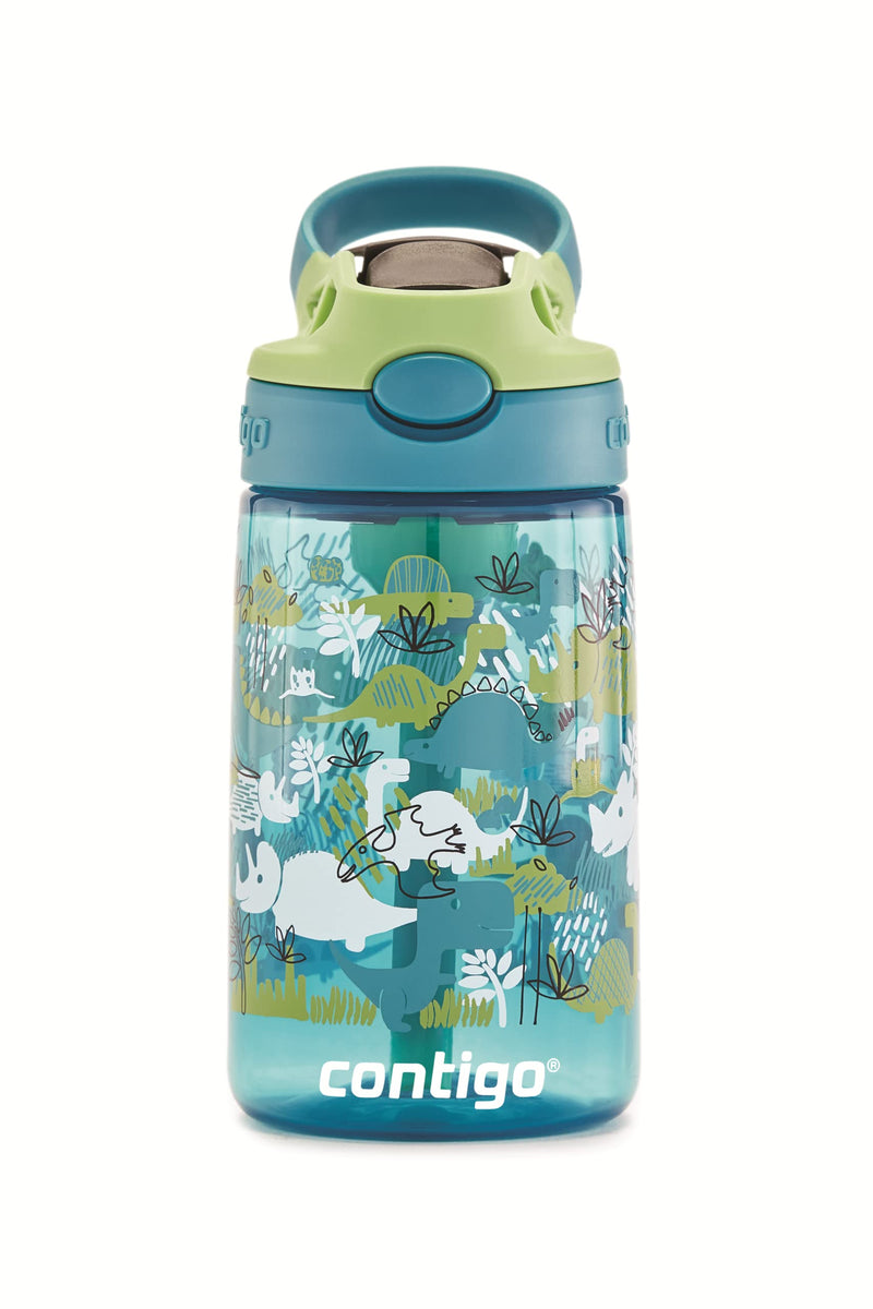 [Australia] - Contigo Kids Thermal Drinking Bottle Easy Clean Autospout with Straw, BPA-free stainless steel water bottle, 100% leak-proof, easy to clean, ideal for daycare Dinoboy Plastic 