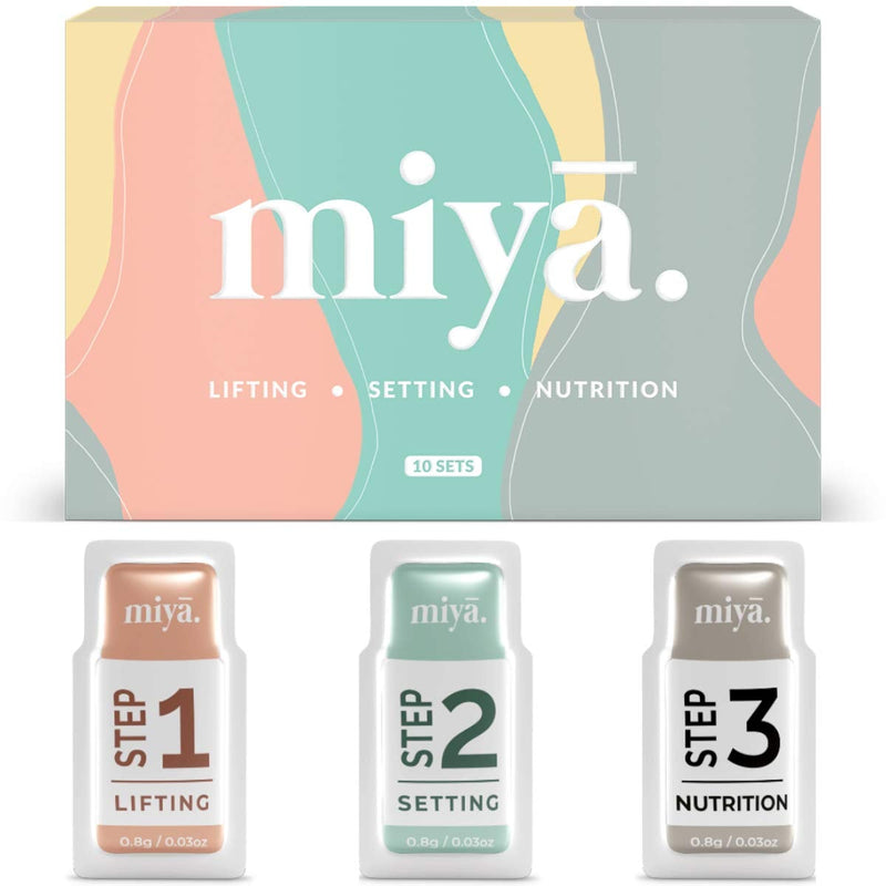 [Australia] - MIYA LASH 2 in 1 Lash Lift & Brow Lamination Lotion Set | Sachet Refill for Lash Lift Kit & Eyebrow Perm | Fast Acting 3-Step Lifting, Setting Lotions with Nutrition Serums | 10 Treatments | Salon Use LASH & BROW LIFT LOTIONS 