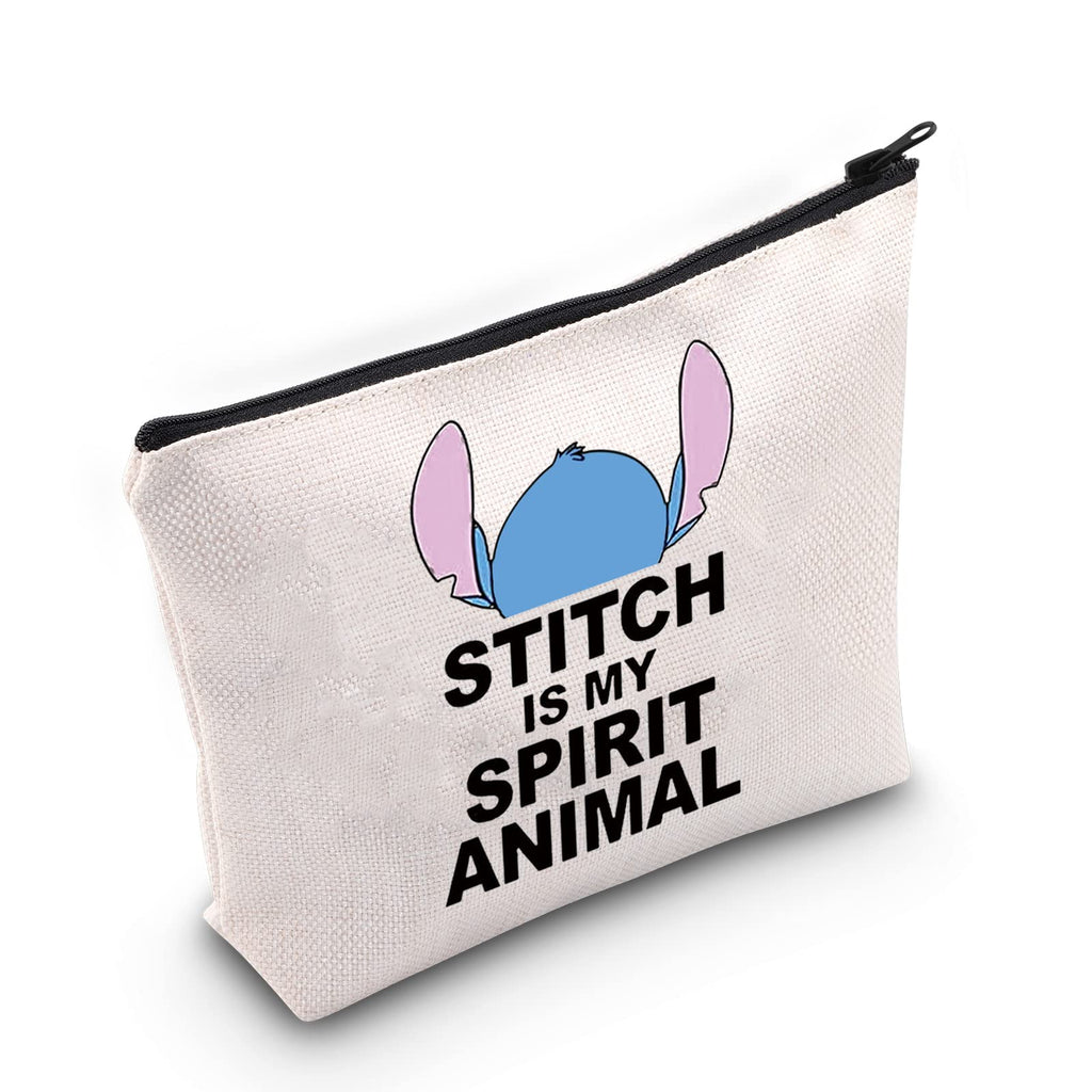 [Australia] - LEVLO Funny Stitch Cosmetic Make up Bag Lilo & Stitch Inspired Gift Stitch Is My Spirit Animal Makeup Zipper Pouch Bag Ohana Hawaiian Trip Gift (Stitch Spirit Animal) Stitch Spirit Animal 