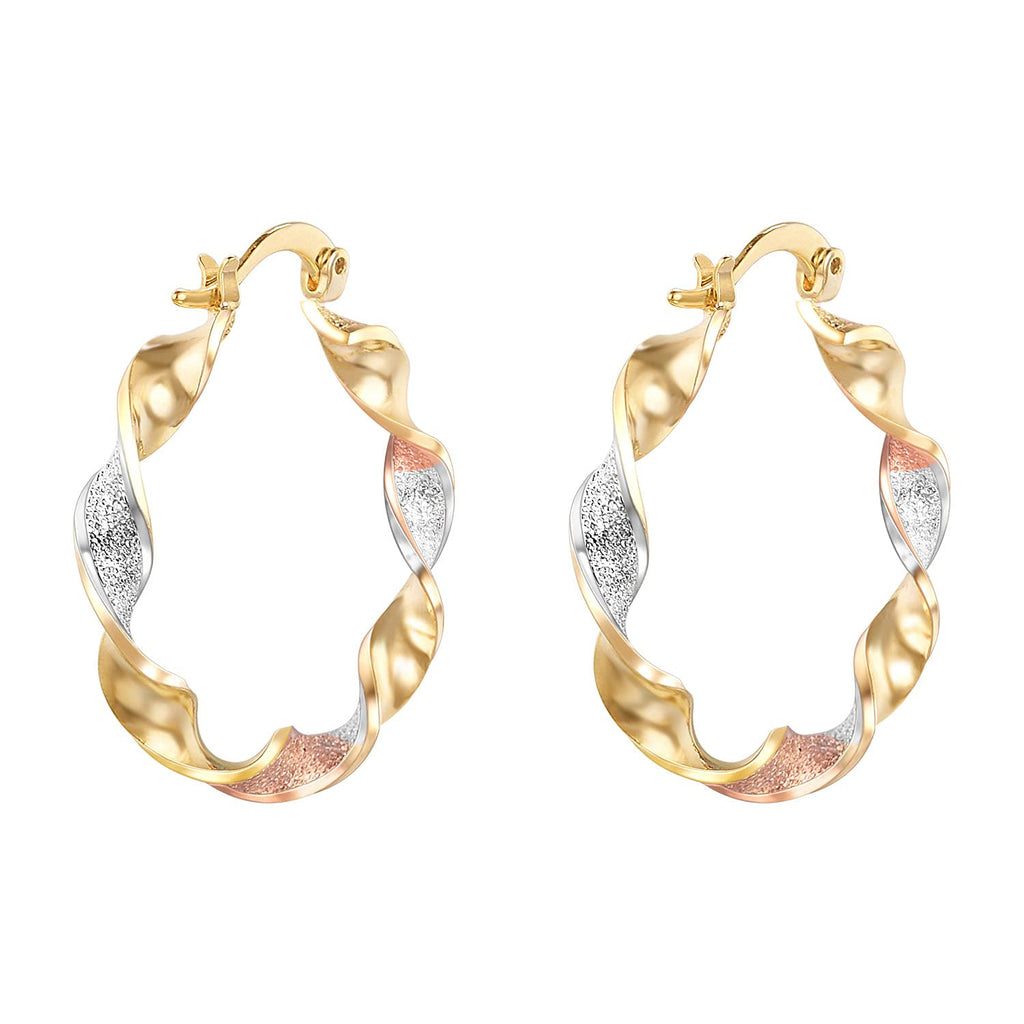 [Australia] - Vogem Gold Hoop Earrings for Women Twist Hoops Earring Creole Hypoallergenic Charm Jewellery Gift Twist Hoop Earrings 