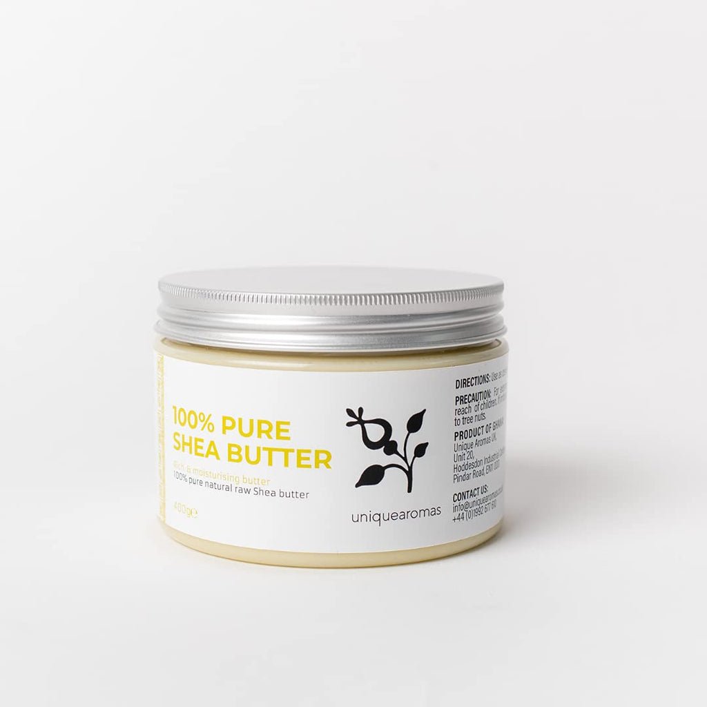 [Australia] - Unique Aromas Unrefined African Shea Butter | Ivory, Pure & Raw Made from Organic shea Nuts | Body Butter for Dry Skin | Suitable for Moisturising All skin Types & DIY Whipped Body Butters ‚Äì 400g 