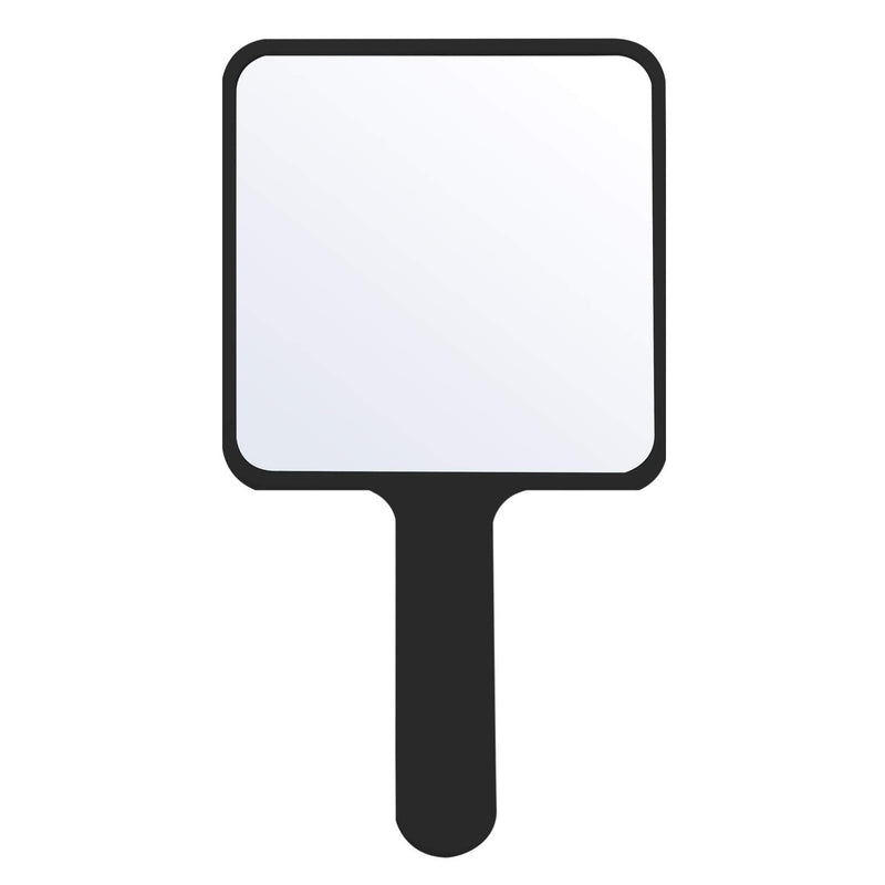 [Australia] - SOLUSTRE Hand Mirror Square Makeup Mirror Handheld Cosmetic Mirror Salon Hairdressing Mirror with Handle, Black 