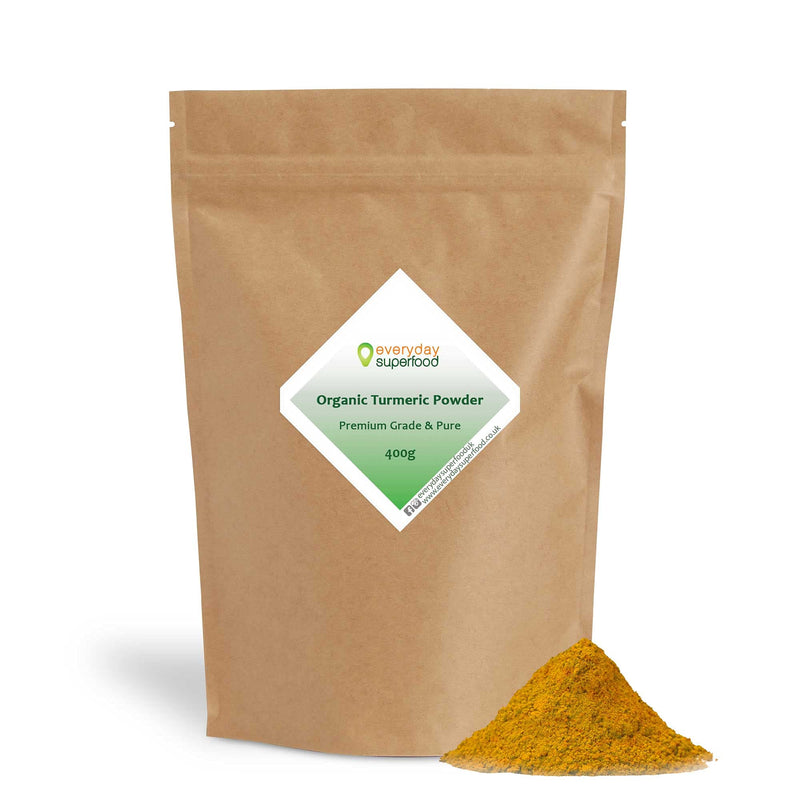 [Australia] - Organic Turmeric Powder 400g Premium (High Naturally Occurring Curcumin of Turmeric) Certified Vegan Organic and Kosher Turmeric Powder (Haldi Powder) 400 g (Pack of 1) 