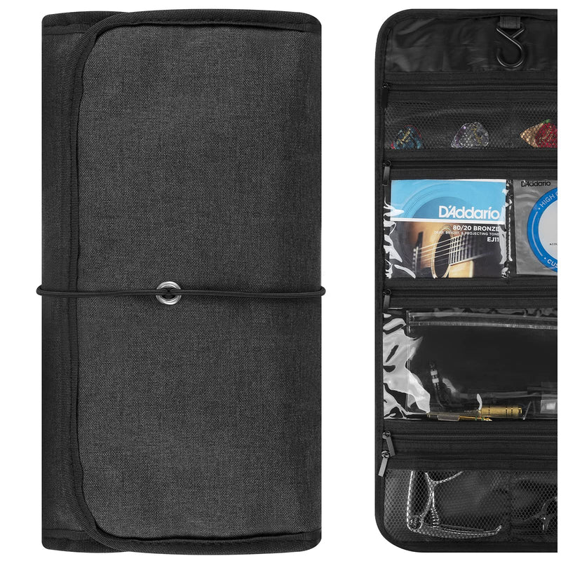 [Australia] - Geekria Elite Guitar Accessory Organizer, Foldable Bag, Easy Access Pockets Case, Picks Parts Holder Storage (Dark Grey) 