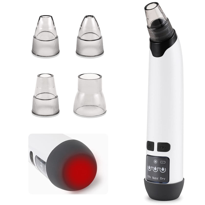 [Australia] - Boobeen Blackhead Remover - Electric Vacuum Pore with Hot Compress - USB Rechargeable Cleaner Extractor Tool with 3 Modes and 4 Suction Probes WB1 