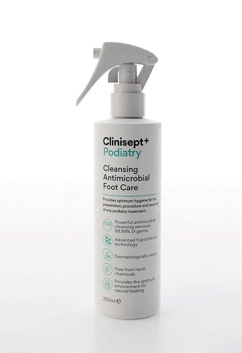 [Australia] - Clinisept+ Podiatry Antimicrobial Foot Care Spray - Skin, Body & Hard Surface Hygiene Cleanser - Alcohol-Free Gentle Formula - 250ml 