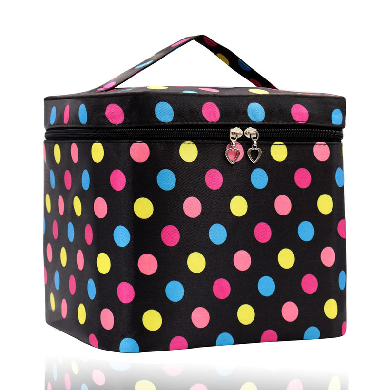 [Australia] - Large Make Up Bag,Make Up Case Large Travel Cosmetic Bags Makeup Bag with Brush Holder Multifunction Case Toiletry Bags with Handle for Women Girls 