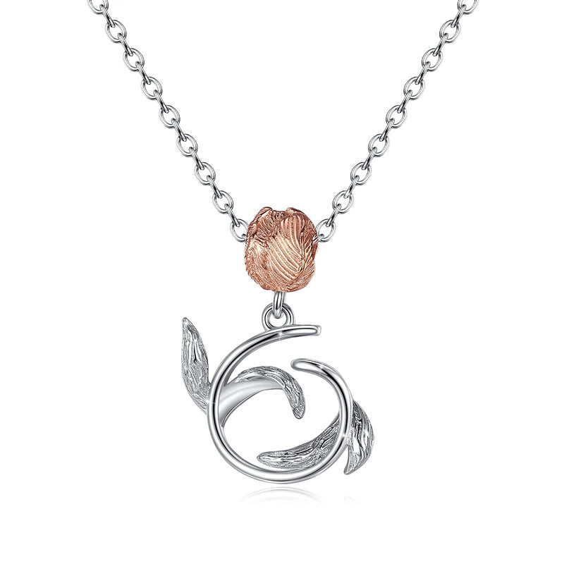 [Australia] - GOXO Carnation Pendant Necklace 925 Sterling Silver for Women Mother Birthday Gifts 