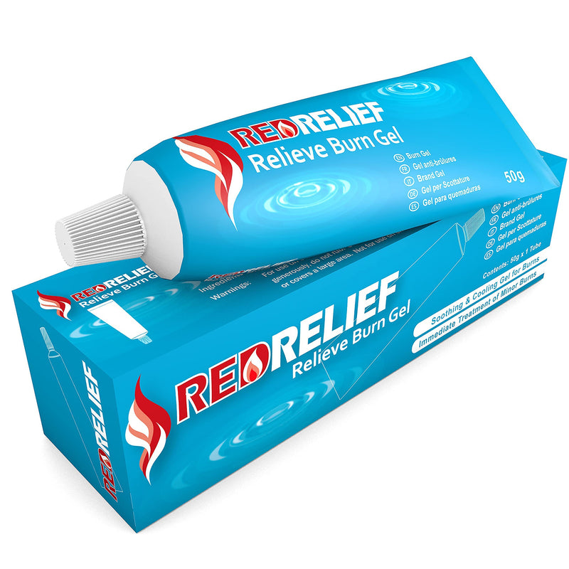 [Australia] - RedRelief Emergency Burn Gel 50g Tube- Soothing and Cooling Gel Dressing for Burns, Scalds and Sunburn 