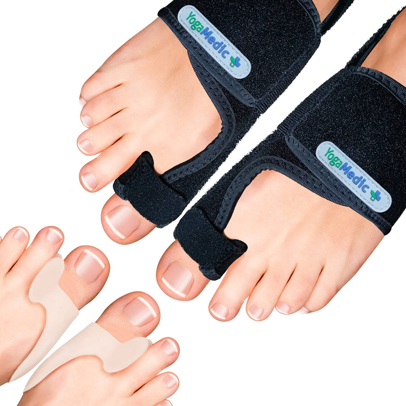 [Australia] - Bunion Corrector Big Toe Straightener - 2x Bunion Splints, 2x Silicone Bunion Correctors - Adjustable, Day & Night Support Kit 