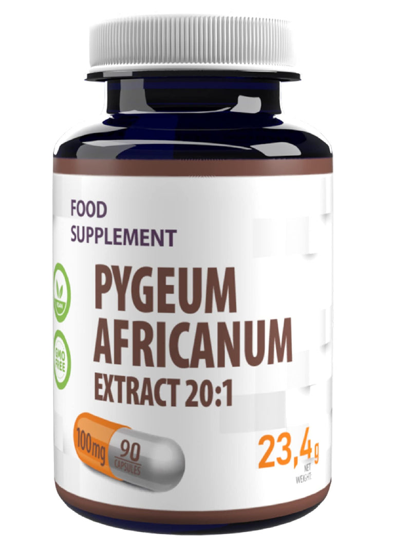[Australia] - Pygeum Africanum 20000mg Equivalent (100mg of 20:1 Extract) 90 Vegan Capsules, 13% phytosterols, Certificate of Analysis by AGROLAB Germany, High Strength, Gluten and GMO Free 