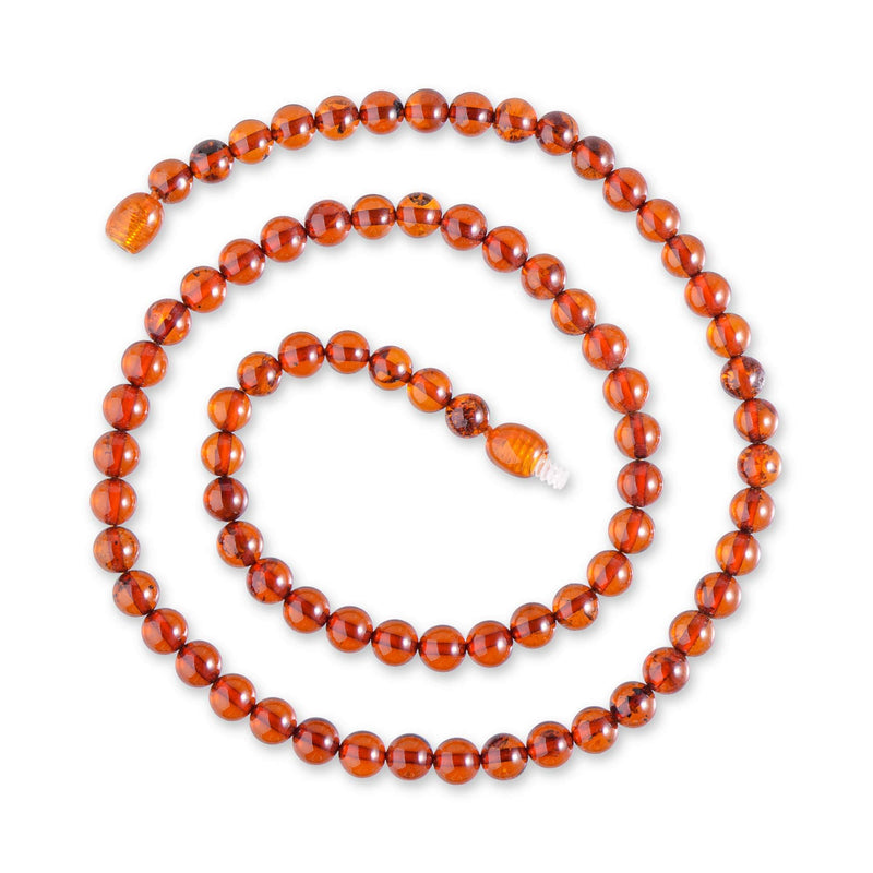 [Australia] - Genuine Amber Exclusive Beads Necklace - Natural Baltic Sea Amber Beads Jewelry Hand-Assembled Europe Cognac 45.0 Centimetres 