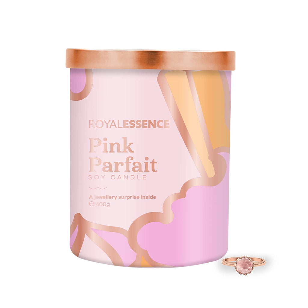 [Australia] - Royal Essence Pink Parfait Jewellery Candle (Surprise Rose Gold Vermeil Jewellery Valued at £50 to £3,000) Necklace 