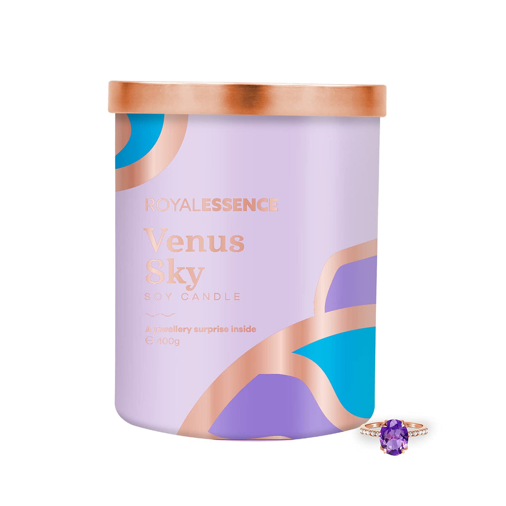 [Australia] - Royal Essence Venus Sky Jewellery Candle (Surprise Rose Gold Vermeil Jewellery Valued at £50 to £3,000) Necklace 