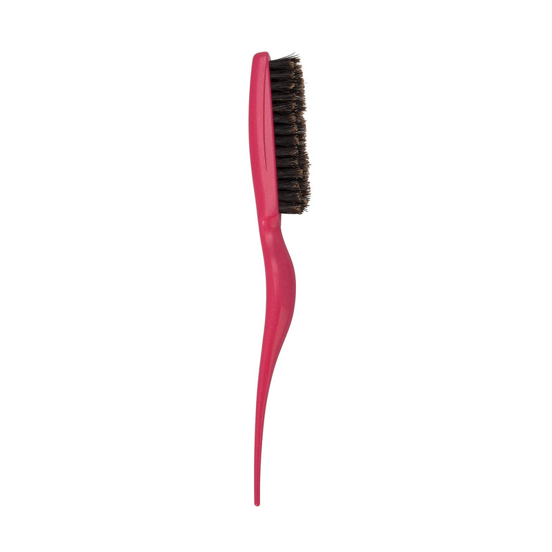 [Australia] - Euvoym 1 Piece Hot Pink Hair Teasing Brush Boar Bristle Hair Brush for Volume Hair Scalp Massage (Pink) 