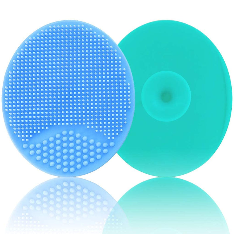 [Australia] - Baby Cradle Cap Brush, Infant Bath Brush, Toddler Silicone Massage Brush, Newborn Silicone Scrubbers Exfoliator Brush | The SkinSoother Baby Essential for Dry Skin (Blue & Green) Blue & Green 