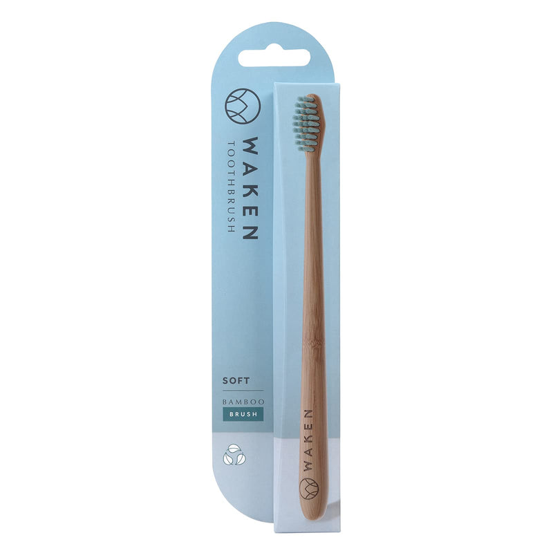 [Australia] - Waken, x1, Blue Soft Bristle Bamboo Toothbrush, Biodegradable Natural Bamboo Handle, Eco Toothbrush Soft, Eco-Friendly Dental Brushes, Bamboo Vegan Toothbrush 