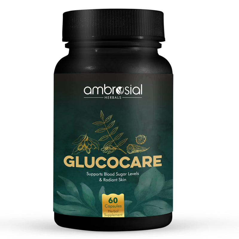 [Australia] - Ambrosial Glucocare | Bitter Melon | Neem | Black Plum (Jamun) | Sugar & Diabetes Support | Helps in Balancing Blood Sugar | 100 % Natural Ingredients | 60 Tablets 
