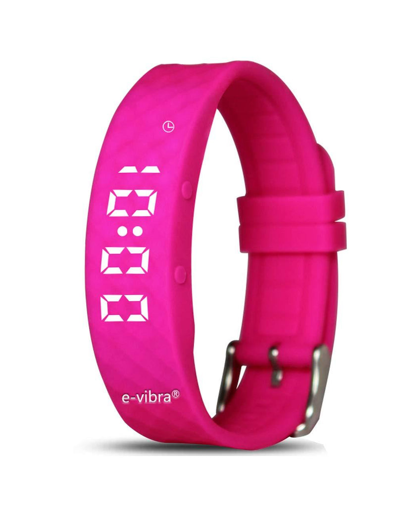[Australia] - e-vibra Premium Potty Training Watch - Rechargeable Silent Vibrating Watch - Medical Reminder Watch for Girls/Boys - with Timer and 15 Daily Alarms (Pink) 