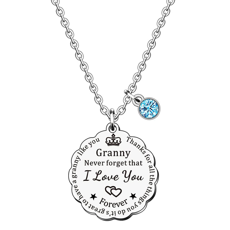 [Australia] - SMARGO Granny Charm Necklace Jewellery Gifts For Women Mothers Day Birthday Christmas Presents Thanks For All The Things You Do 