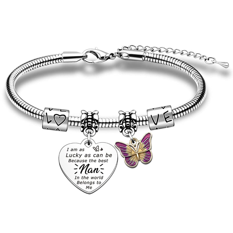 [Australia] - SMARGO Best Nan Bracelet Women Charm Jewellery Birthday Mothers Day Christmas Gifts From Grandchildren 