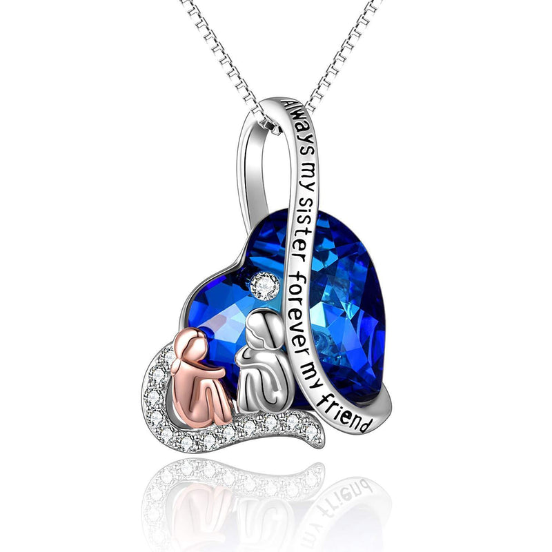 [Australia] - TOUPOP Friend Gifts & Sister Gifts s925 Sterling Silver Tree of Life Pendant Necklace for Women Birthday Gifts for Sister Girls A-Always my sister forever my friend 