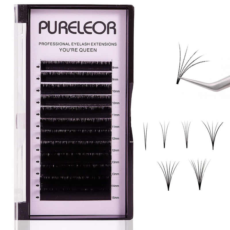 [Australia] - Easy Fan Lashes 0.07 D Curl Single Tray 8mm 2D-20D Volume Eyelash Extensions Self Fanning Russian Lashes Individual Lash Extension（0.07d-8mm） 8 mm 0.07mm-D 