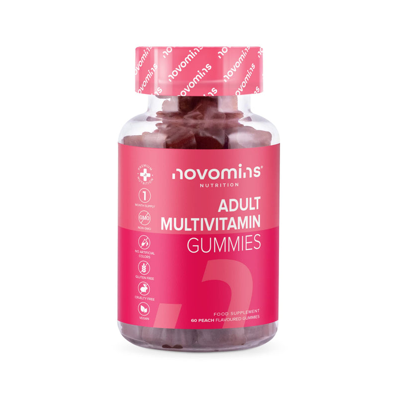 [Australia] - Multivitamin Gummies - 17 Essential Multi Vitamins � Chewable Gummy Vitamins - 1 Month Supply - Vegan � Peach - for Women & Men � Multivitamin Gummies by Novomins 