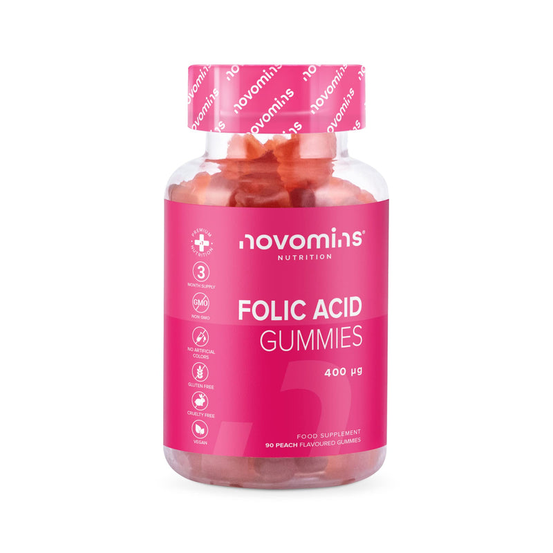[Australia] - Folic Acid Gummies � Folic Acid 400mcg - 3 Month Supply � Vegan � Gluten Free � Pregnancy Care � Prenatal Health & Maternal Tissue Growth During Pregnancy � Made by Novomins 