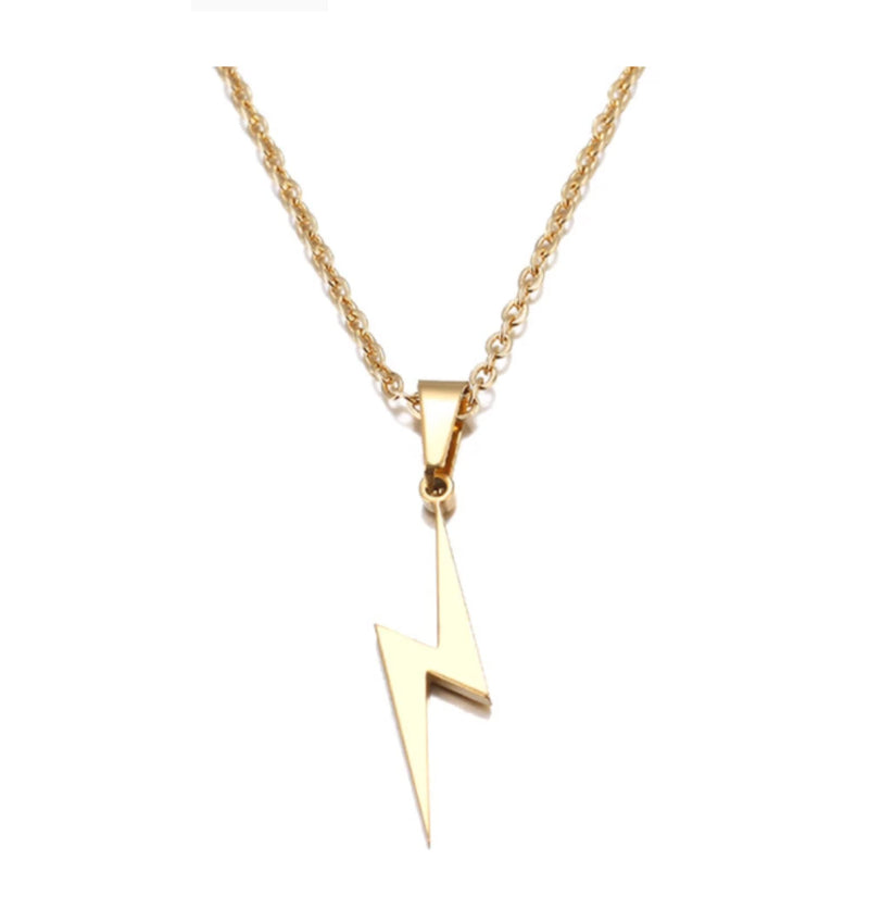 [Australia] - Lightning Bolt Necklace, Thunderbolt Jewellery in Stainless Steel, Men and Women 
