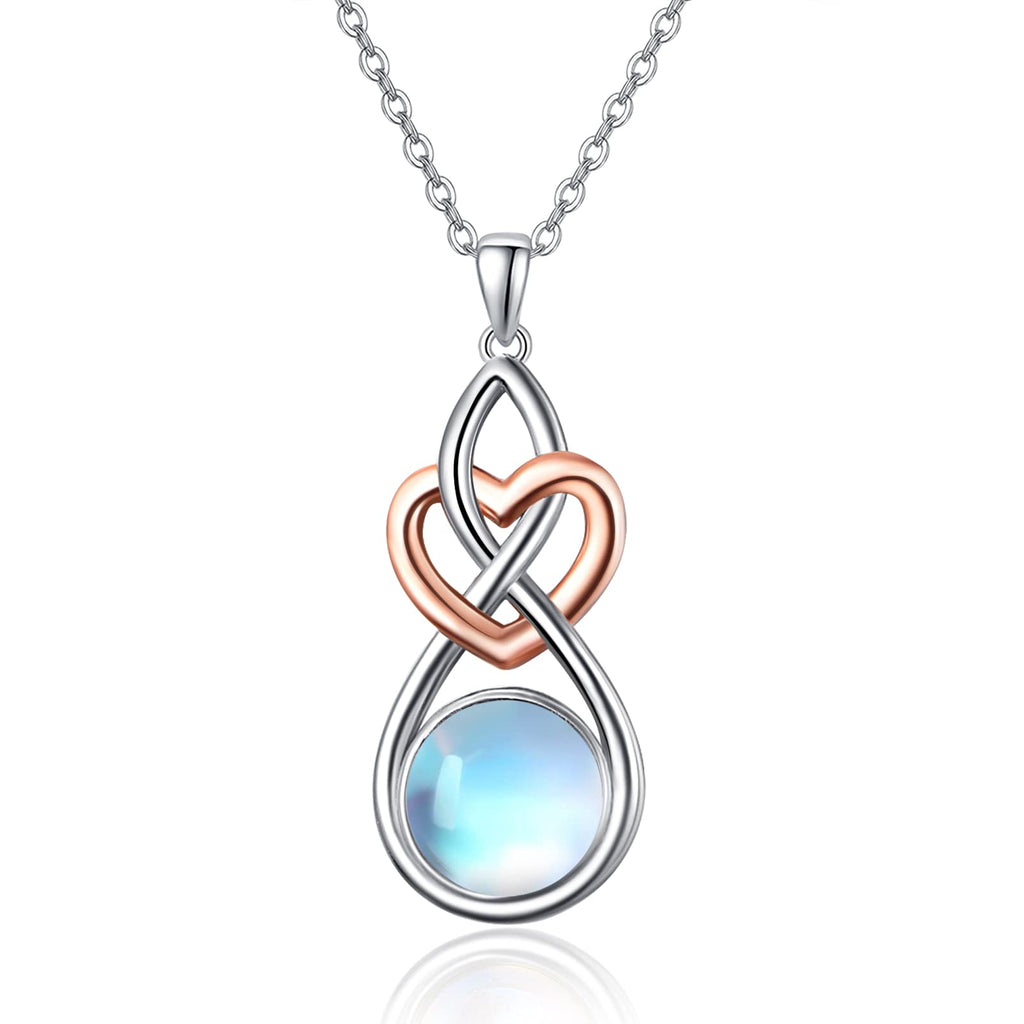 [Australia] - Celtic Knot Necklace 925 Sterling Silver Moonstone Necklace Irish Celtic Pendant Jewellery for Mum Daughter Ladies Mother Her Girls Girlfriend 