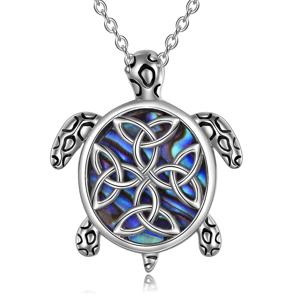 [Australia] - YFN Turtle Necklace 925 Sterling Silver Celtic Knot Turtle Pendant Jewellery Turtle Gifts for Women Men 