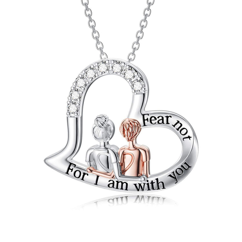 [Australia] - VENACOLY Mother Daughter Necklace Sterling Silver Heart Rose Gold Necklace Jewellery Birthday Gifts for Mum Daughter Auntie 