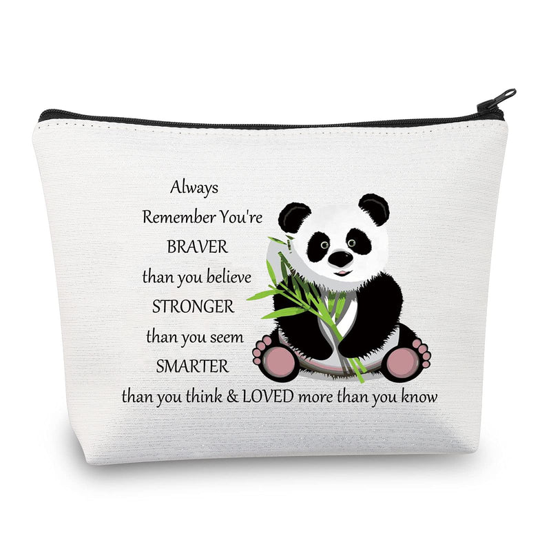 [Australia] - LEVLO Cute Panda Cosmetic Make up Bag Panda Inspired Gifts You Are Braver Stronger Smarter Than You Think Makeup Zipper Pouch Bag For Women Girls (Panda Bag) Panda Bag 