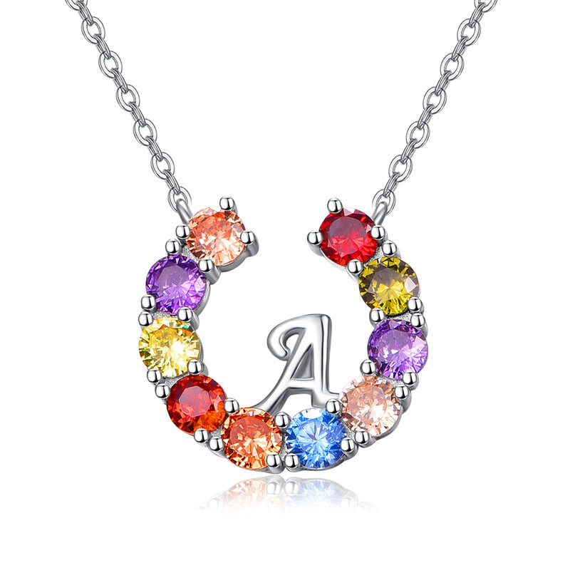 [Australia] - Initial Necklace Sterling Silver Letter Necklace Alphabet Pendant Jewellery with Cubic Zirconia Gifts for Women Girls alphabet A 