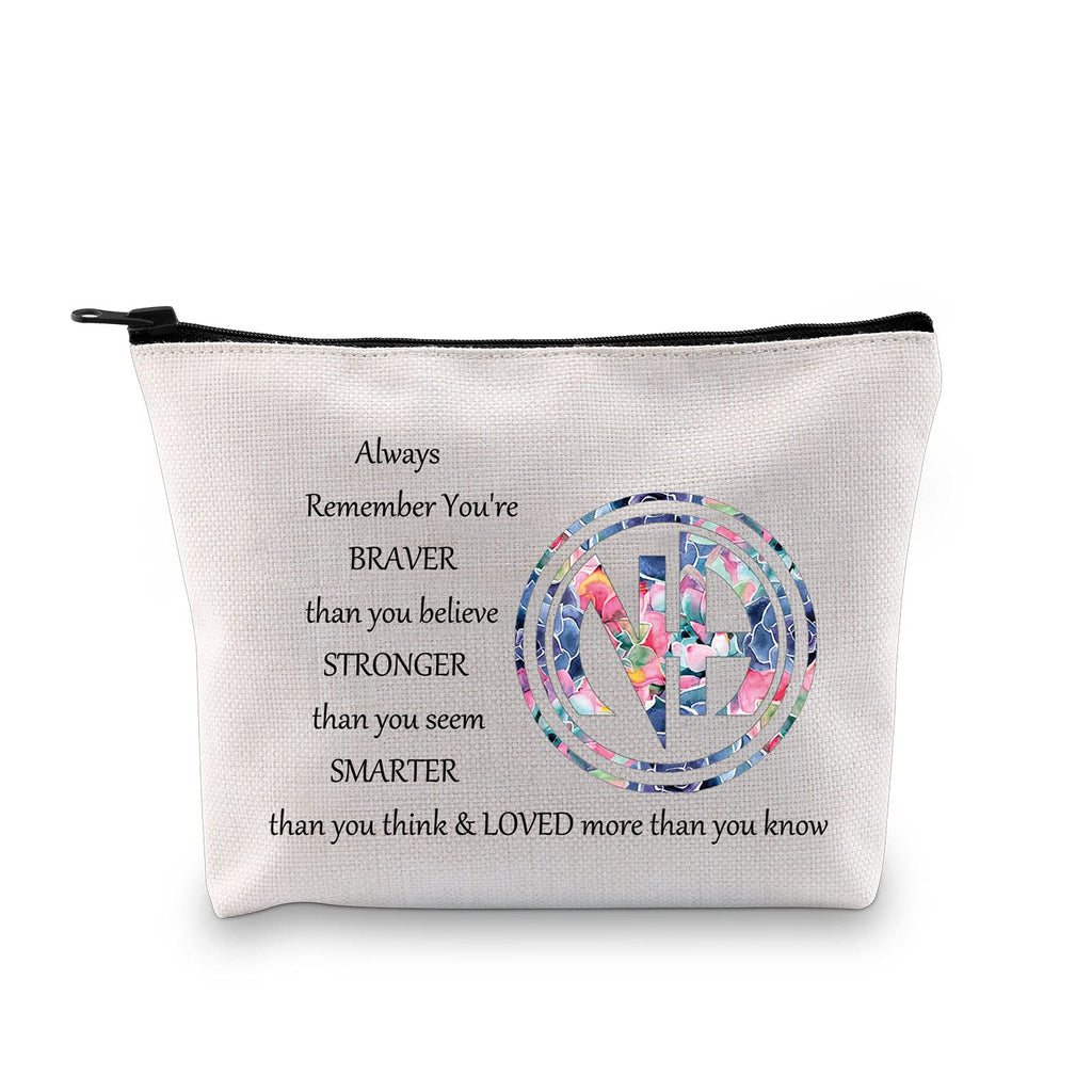 [Australia] - LEVLO Narcotics Anonymous Cosmetic Make up Bag NA Sobriety Gift NA Recovery You Are Braver Stronger Smarter Than You Think Makeup Zipper Pouch Bag For Women Girls (NA Sobriety Bag) Na Sobriety Bag 