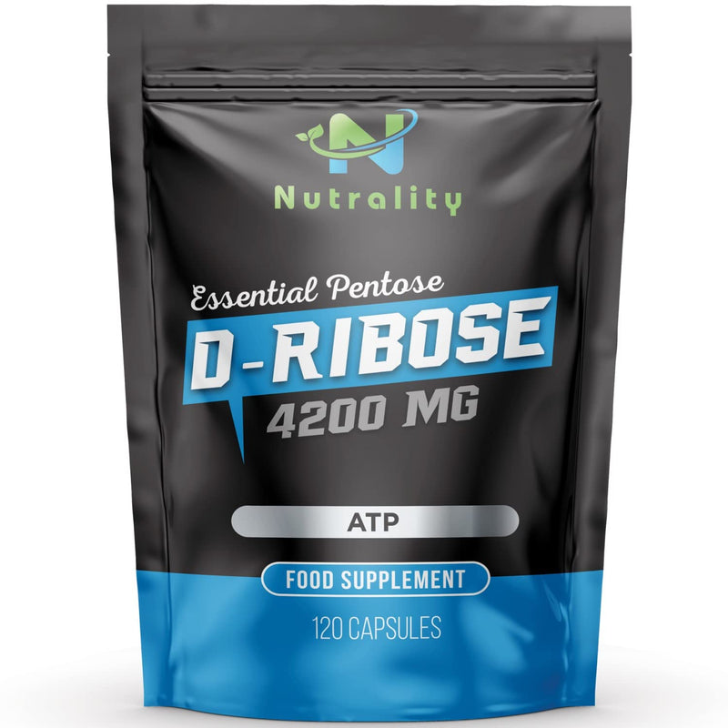 [Australia] - Nutrality D-Ribose Supplement, 4200 mg Support, Electrolyte Energy Booster for Exercise, Fatigue, and Cardiovascular Support, Non-GMO and Gluten Free, 120 Capsules 