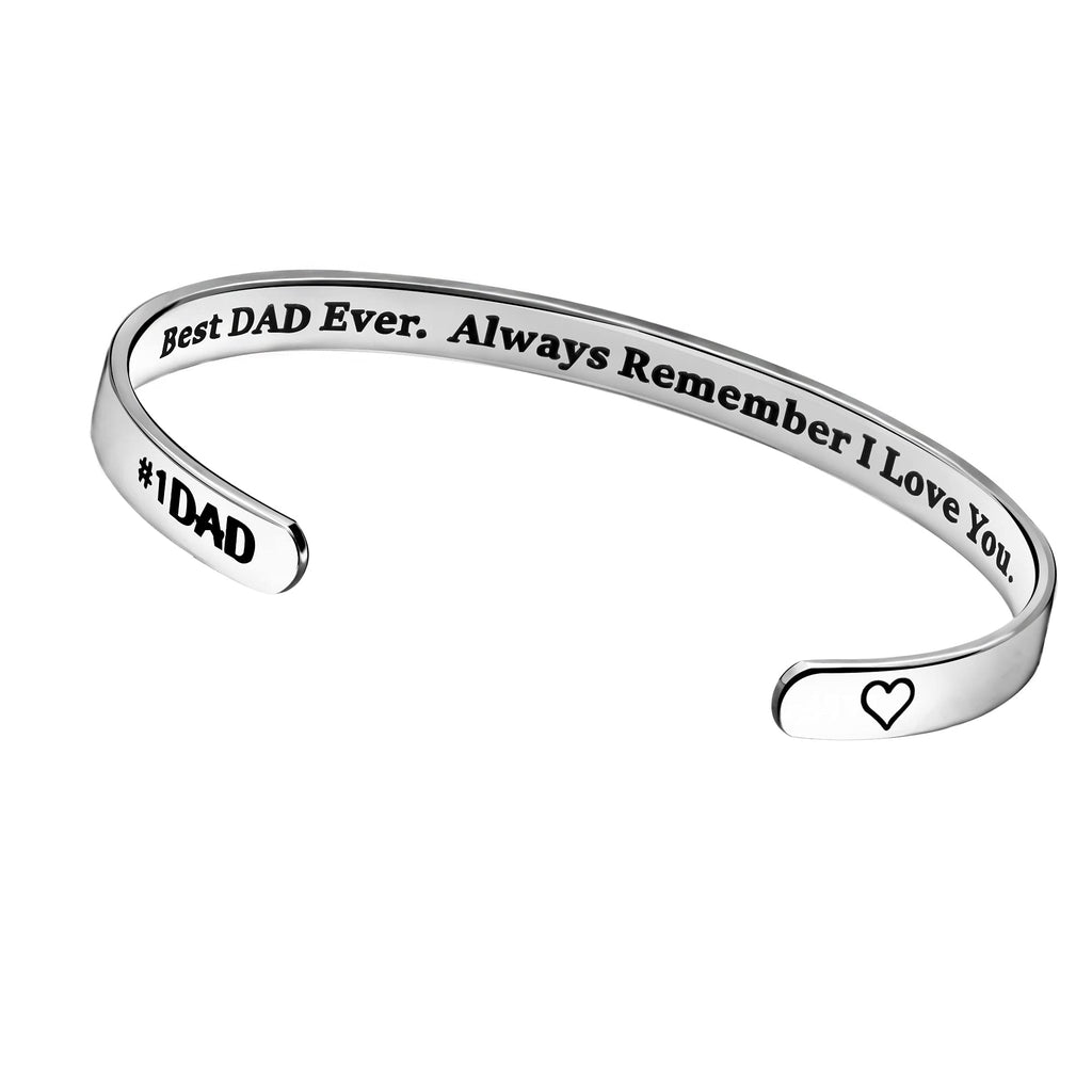 [Australia] - Bracelet Gifts For Women Girls Charm Hiddent Mantra Cuff Bracelet For Her Best Friends Loved Ones Inspirational Present 129 Best dad ever 